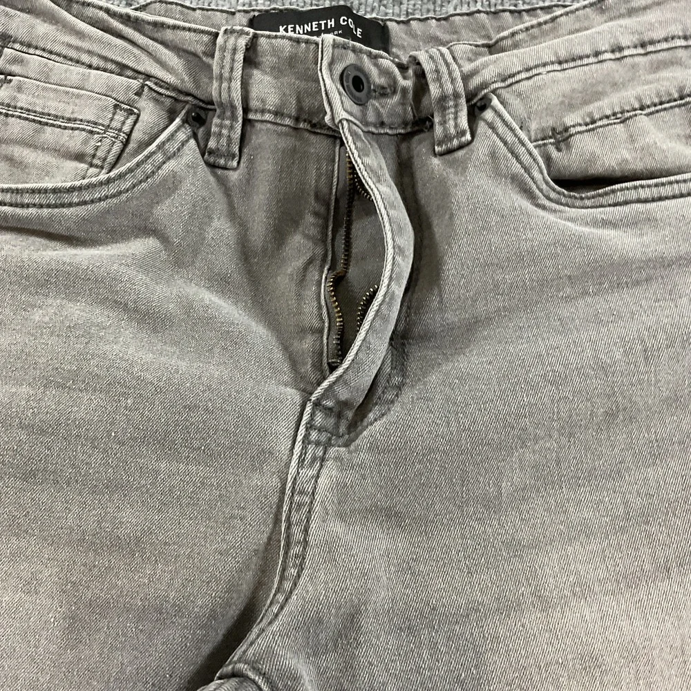 Kenneth Cole New York Athletic Fit 30x32 Gray Slim Straight Jeans Men's Stretch